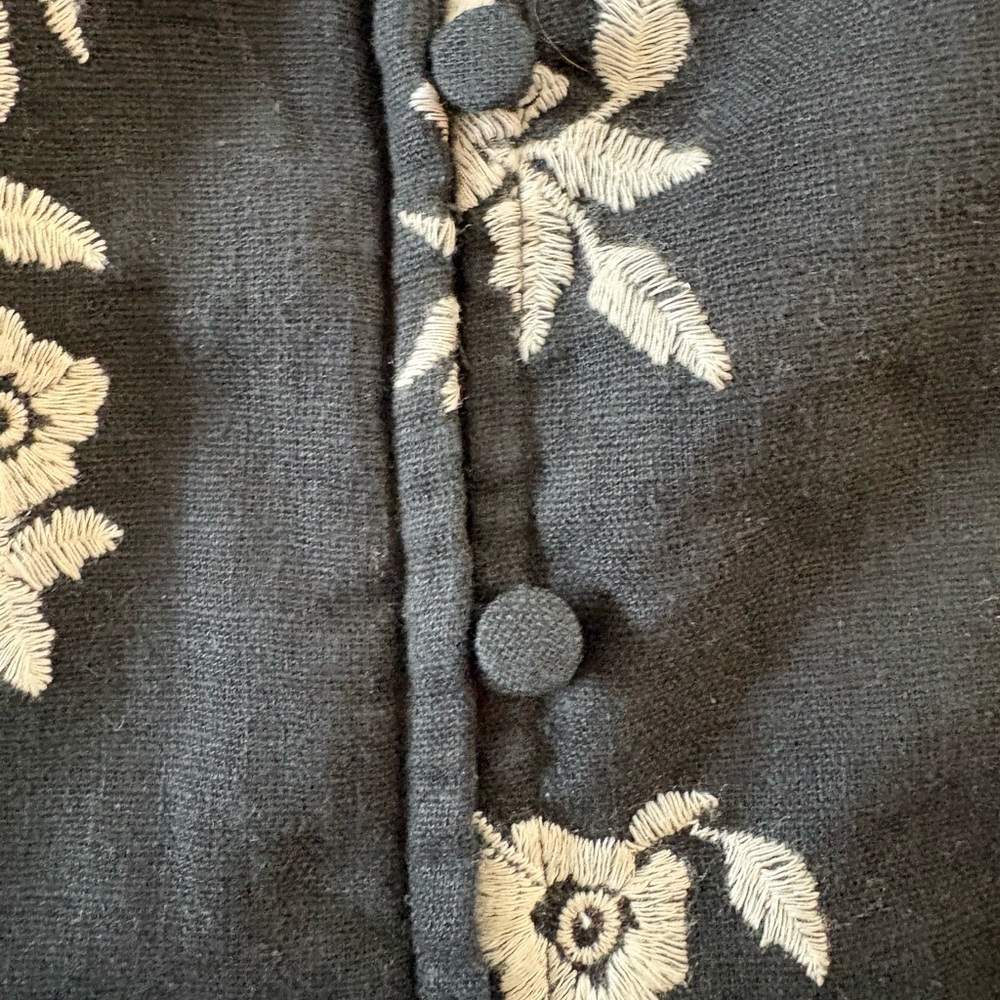 Abercrombie and Fitch Embroidered Linen Blend Mini Dress - Picture 7 of 7